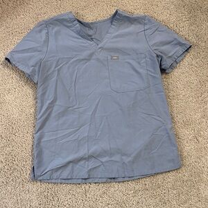 Figs Women’s Light Blue V-Neck Scrub Top